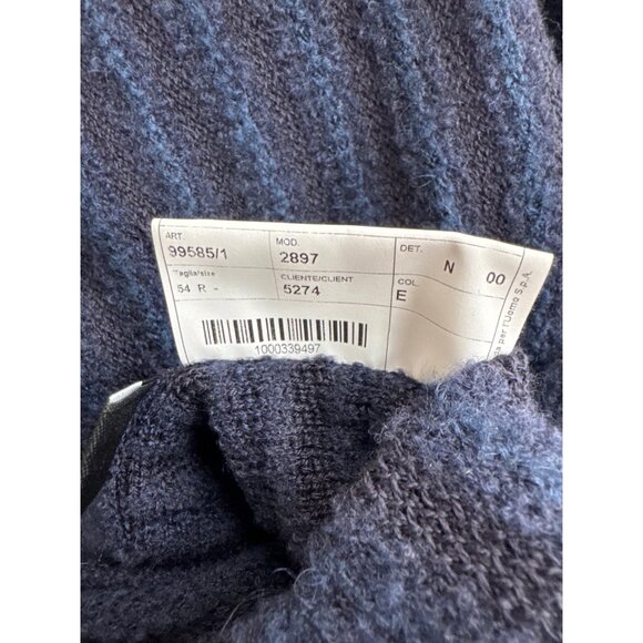 L.B.M. 1911 Mens Navy Knit cardigan Blazer Jacket size Italy Wool Blend size 54R - Picture 7 of 7